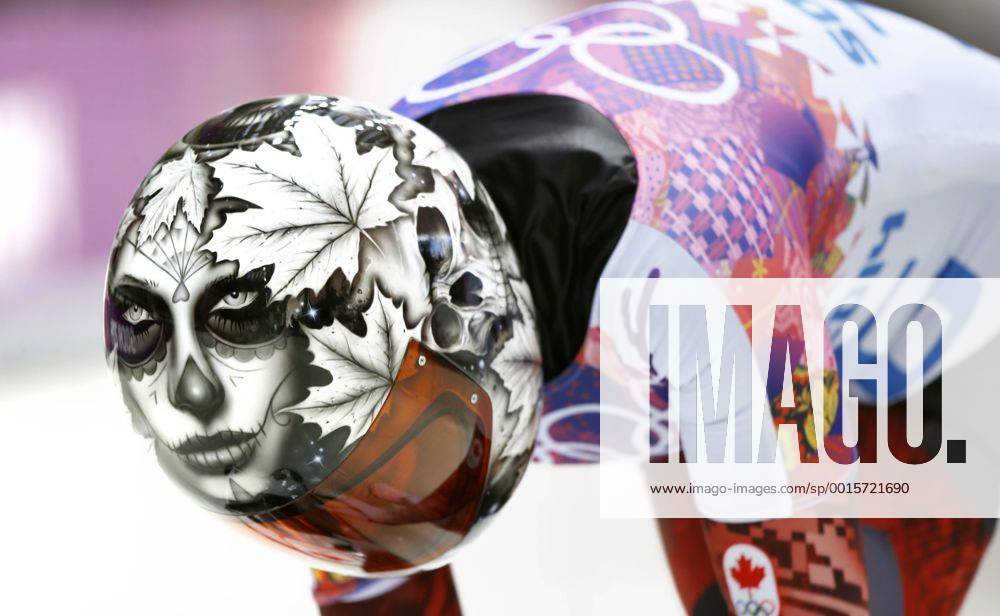 Feb. 13, 2014 - Sochi, Russia - Sarah Reid of Canada loads onto her sled on run 1 of the Ladies Skeleton at the Sanki Sliding Center at the 2014 Sochi Winter Olympics. Ladies Skeleton - Sochi 2014 - ZUMAsc5
