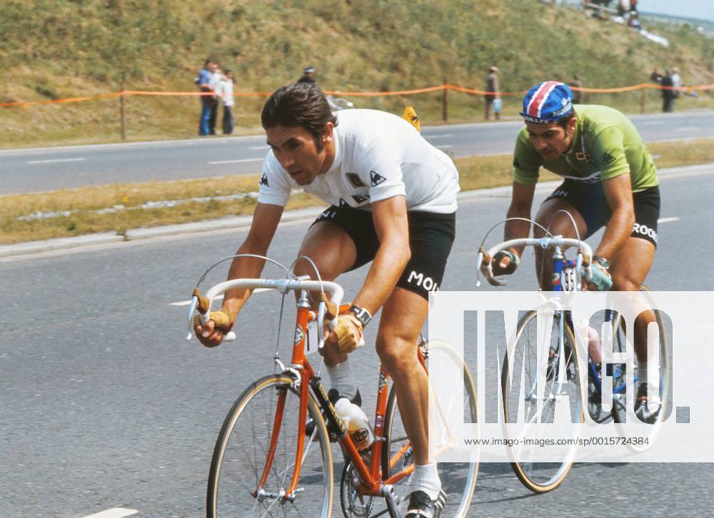 Road Cycling - 1974 Tour de France - Stage Two: Plymouth-Plymouth Belgium s Eddy Merckx, in the white combination jersey, on the Plympton bypass. He would go on to win the general classification. It was the first time the Tour had been staged on British soil, to celebrate the UK s entry to the Common Market 29 07 1974