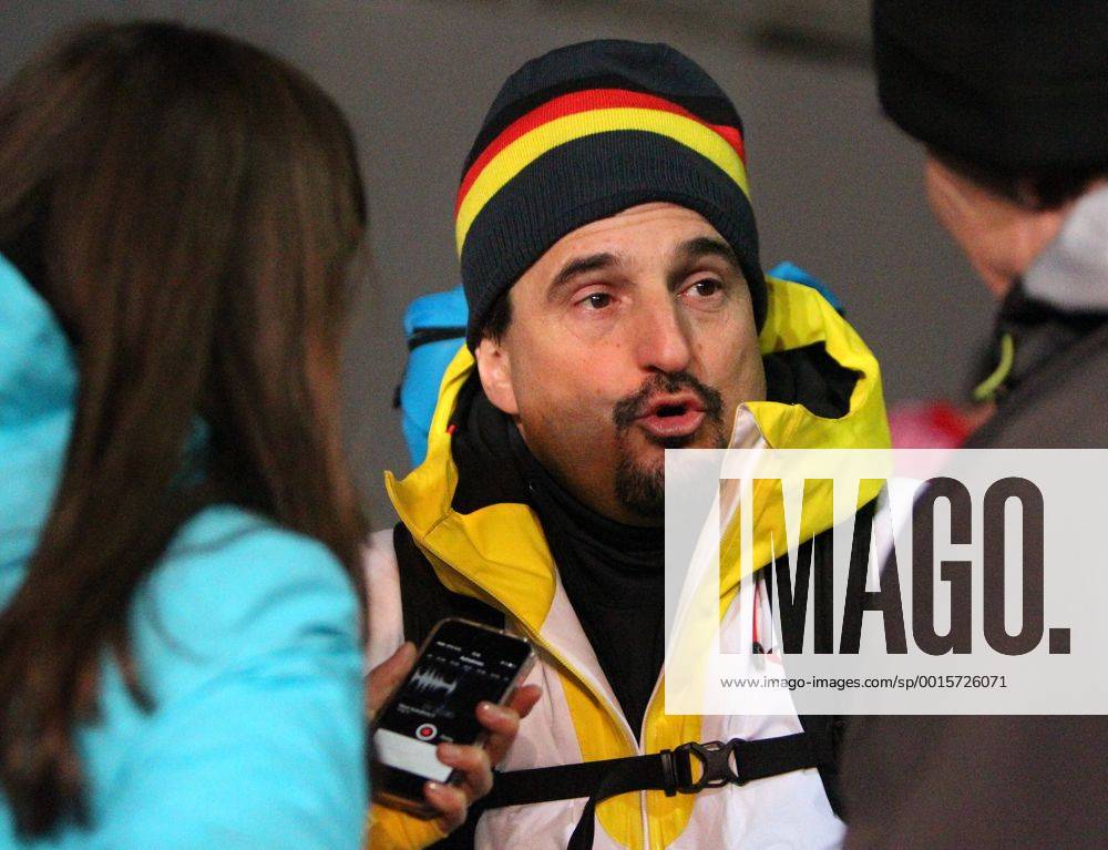 Kransnaya Polyana, Sanki Sliding Center, 13.02.2014, Olympia-Olympische Spiele 2014, Rodeln Team, Trainer Georg Hackl (GER) im Interview
