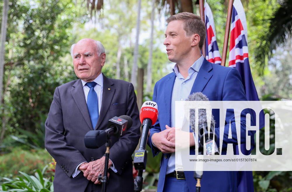 JOHN HOWARD ELECTION22 BRISBANE, Federal Member for Ryan Julian Simmonds addresses the media at a press conference during a visit to Brookfield Gardens in Brisbane, Thursday, April 28, 2022. ( NO ARCHIVING, , NO USE IN BOOKS WITHOUT CONSENT BRISBANE QLD AUSTRALIA