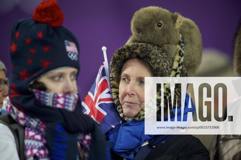 Feb. 14, 2014 - Sochi, Russia - Fans at the Ladies Aerials wear unusual hats to stay warm at the 2014 Winter Olympics in Sochi. Ladies Aerials - Sochi 2014 - ZUMAw10