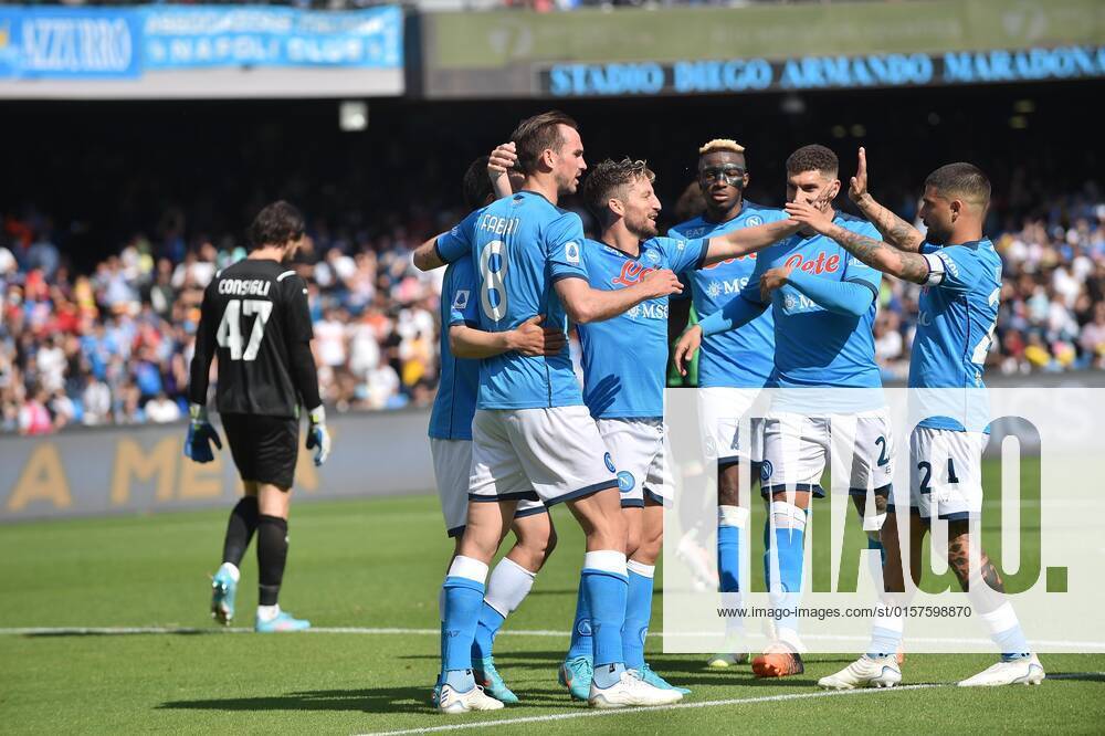 Photo IPP Felice De Martino Napoli 30 04 2022 Calcio Campionato italiano serie A 2021 2022 Napoli Sassuolo In the picture Dries Mertens after the goal Italy Photo Press World Copyright 0