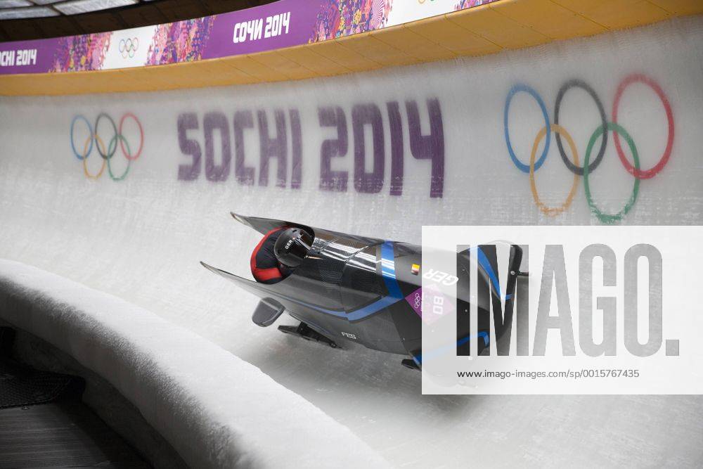 Sanki Slide center, Sochi, Russia. 2014 Olympic Games, two-man bobsleigh. Thomas Florschuetz, Kevin Kuske GER-2 at 2014 Winter Olympics Atkinsx ActionPlus20174162