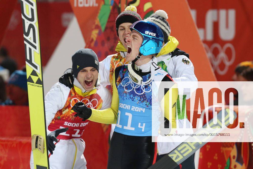 The XXII Winter Olympic Games 2014 in Sotchi, Olympics - Olympische Winterspiele Sotschi 2014, Men s Team Ski Jumping, Andreas Wank, Marinus Kraus, Andreas Wellinger, Severin Freund GER, Christiansx
