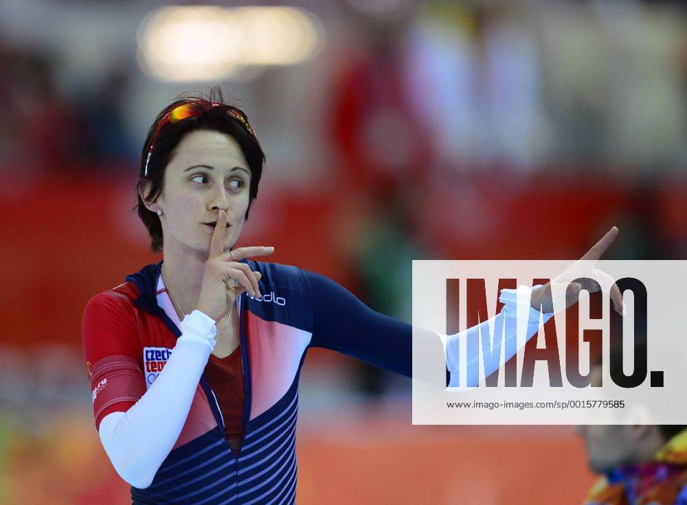 Czech speedskater Martina Sablikova celebrates after winning gold in the women s 5000-meter speedskating race at the Adler Arena Skating Center during the 2014 Winter Olympics in Sochi, Russia, February 19, 2014. (CTKxPhoto RomanxVondrous) CTKPhotoP201402190852401 vnd