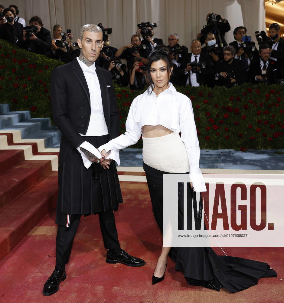 Travis Barker and Kourtney Kardashian arrive on the red carpet for The Met Gala at The Metropolitan Museum of Art celebrating the Costume Institute opening of In America: An Anthology of Fashion in New York City on Monday, May 2, 2022. NYP20220502252 JOHNxANGELILLO