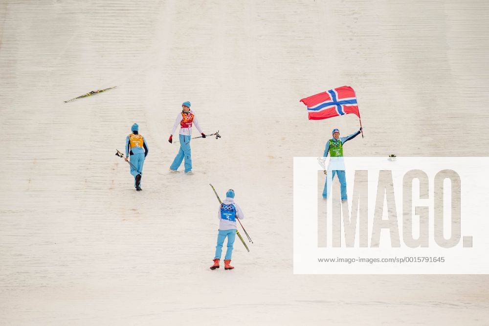, Skisprungkomplex RusSki , Nordische Kombination Teamwettbewerb 4 x 5km im Bild: Magnus Krog (Norwegen), Magnus Hovdal Moan (Norwegen), Jörgen Graabak (Norwegen) und Haavard Klemetsen (Norwegen)
