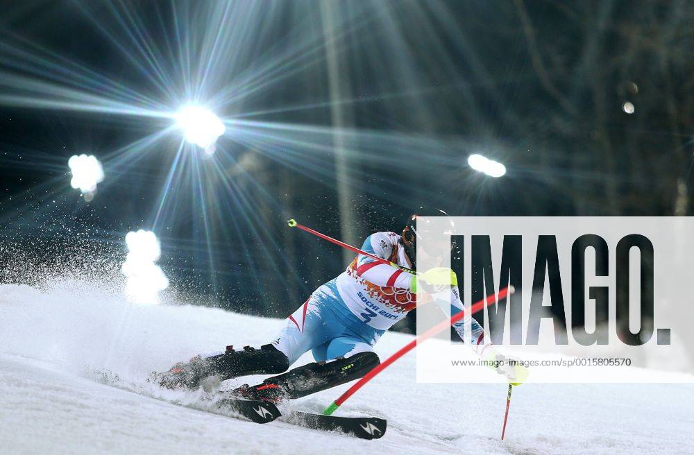 OLYMPIA - Olympische Spiele 2014 KRASNAJA POLJANA,RUSSLAND,22.FEB.14 - DIVERS, OLYMPIA, SKI ALPIN - Olympische Winterspiele Sotschi 2014, Alpine Center, Rosa Khutor, Slalom der Herren, Nachtslalom. Bild zeigt Mario Matt (AUT).