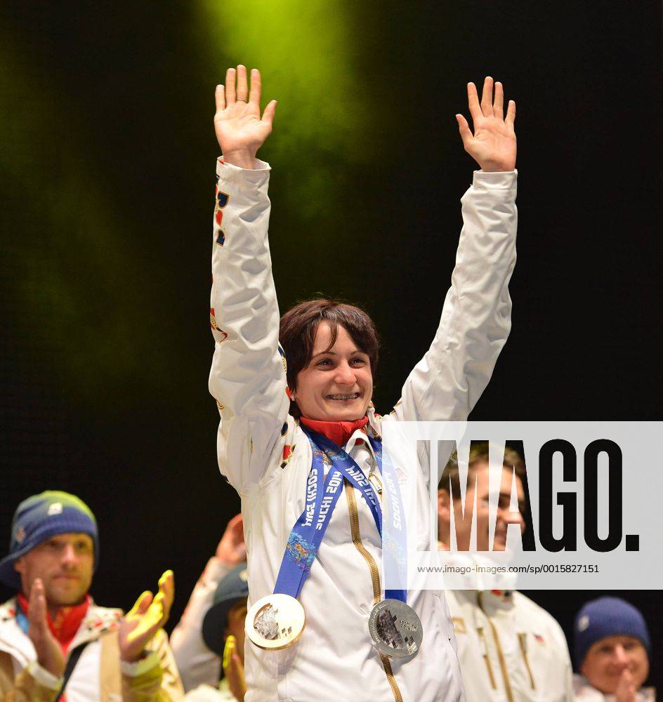 Women s 5,000-meter speedskating gold medalist and women s 3,000-meter speedskating silver medalist Martina Sablikova of the Czech Republic is seen during the meeting with her fans at Olympic Park Sochi-Letna 2014 in center of Prague, Czech Republic, February 23, 2014. (CTKxPhoto MichalxDolezal) CTKPhotoP201402230607101 DOL_0266