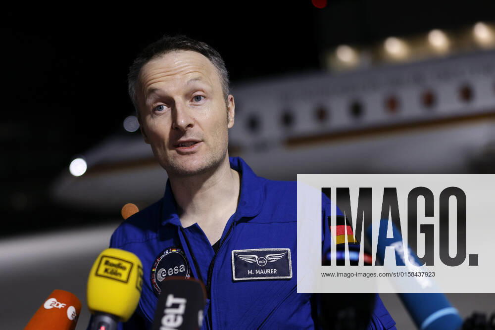 German astronaut Matthias Maurer returns to Germany after his mission on the International Space Station ISS The astronaut of the European Space Agency ESA was the twelfth German in the cosmos Early Saturday morning, his plane landed in the military section of Cologne Bonn Airport Cologne, 07 05 2022 NRW Germany