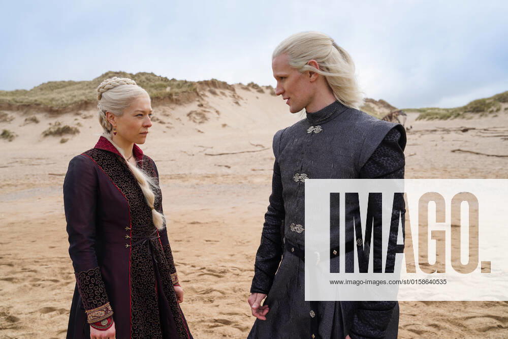 Emma D?Arcy as Princess Rhaenyra Targaryen, Matt Smith as Prince Daemon Targaryen, House of the Dragon (2022). Photo credit: Ollie Upton HBO Max THA