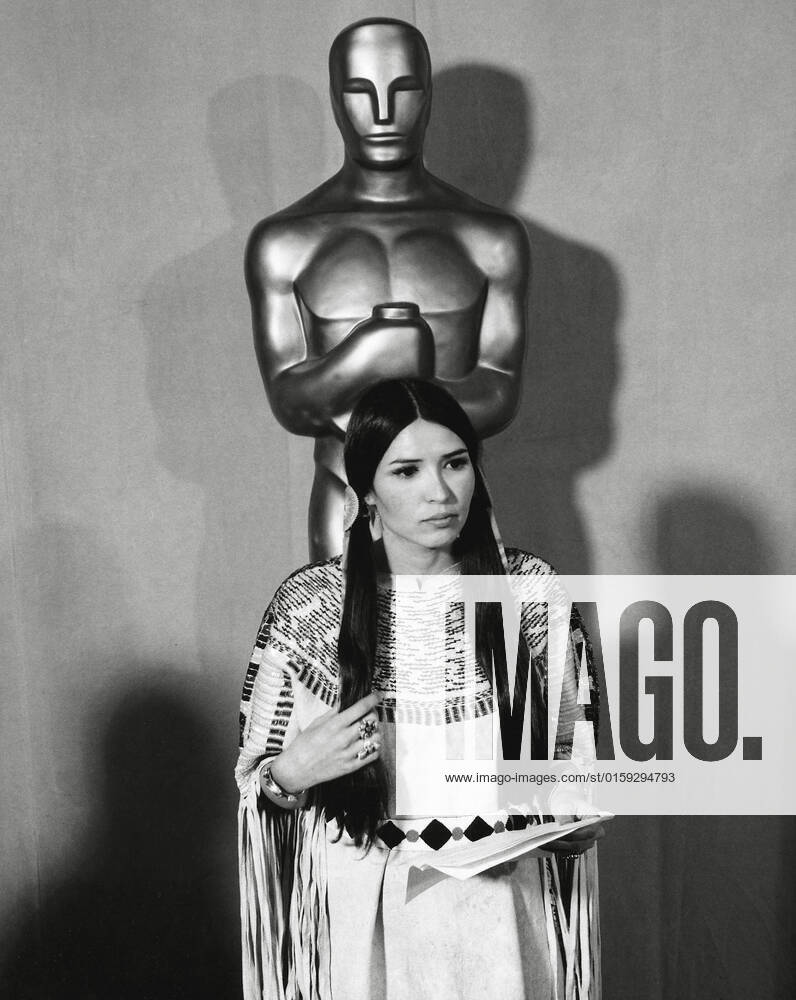 Sacheen Littlefeather, (Appearing for Best Actor winner Marlon Brando), 45th Academy Awards - 1973. File Reference 34145-821THA
