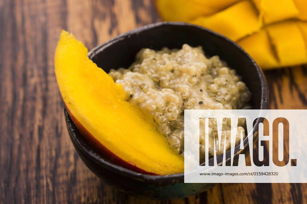 IMAGO Creative, Food, Tapioka Tapioca pudding with slices of mango , 24929424.jpg, dessert, pudding, tapioca, fruit, whipped, food, pearls, object, mango, slices, sweet,
