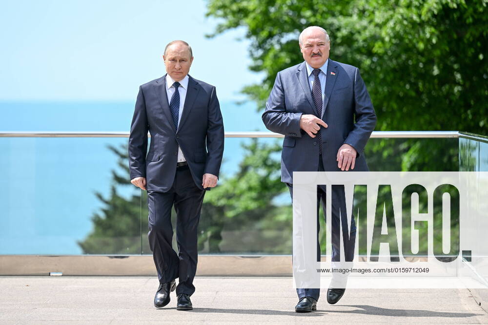 Russia s President Vladimir Putin (L) and his Belarusian counterpart Alexander Lukashenko hold a meeting at the Bocharov Ruchei residence. Ramil Sitdikov POOL TASS TS132615