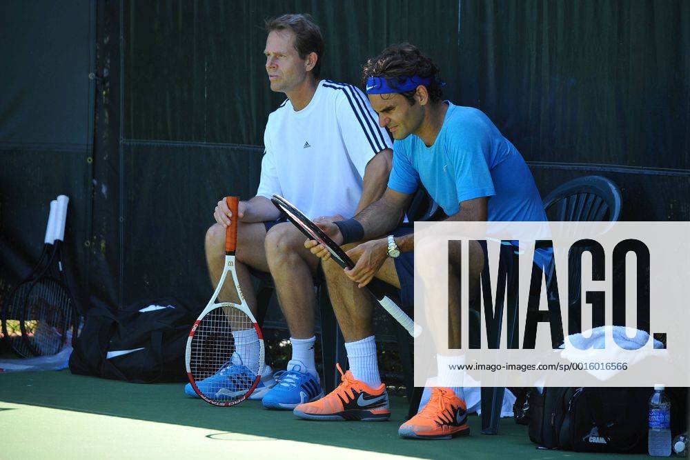 Roger Federer (SUI) Stefan Edberg (SWE) TENNIS : Sony Open Tennis - Miami - 19 03 2014 TennisMagazine Panoramlc