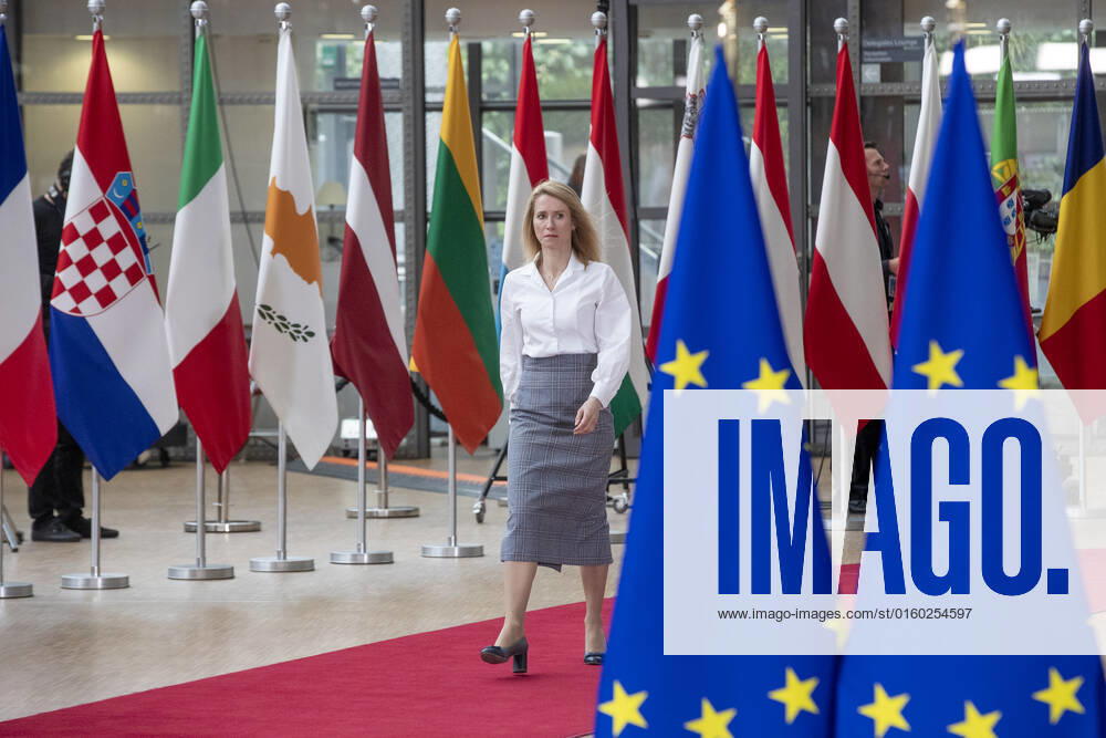 Estonian Prime Minister Kaja Kallas arrives for a special meeting of the European council, at the European Union headquarters in Brussels, Monday 30 May 2022. NICOLASxMAETERLINCK 35635646