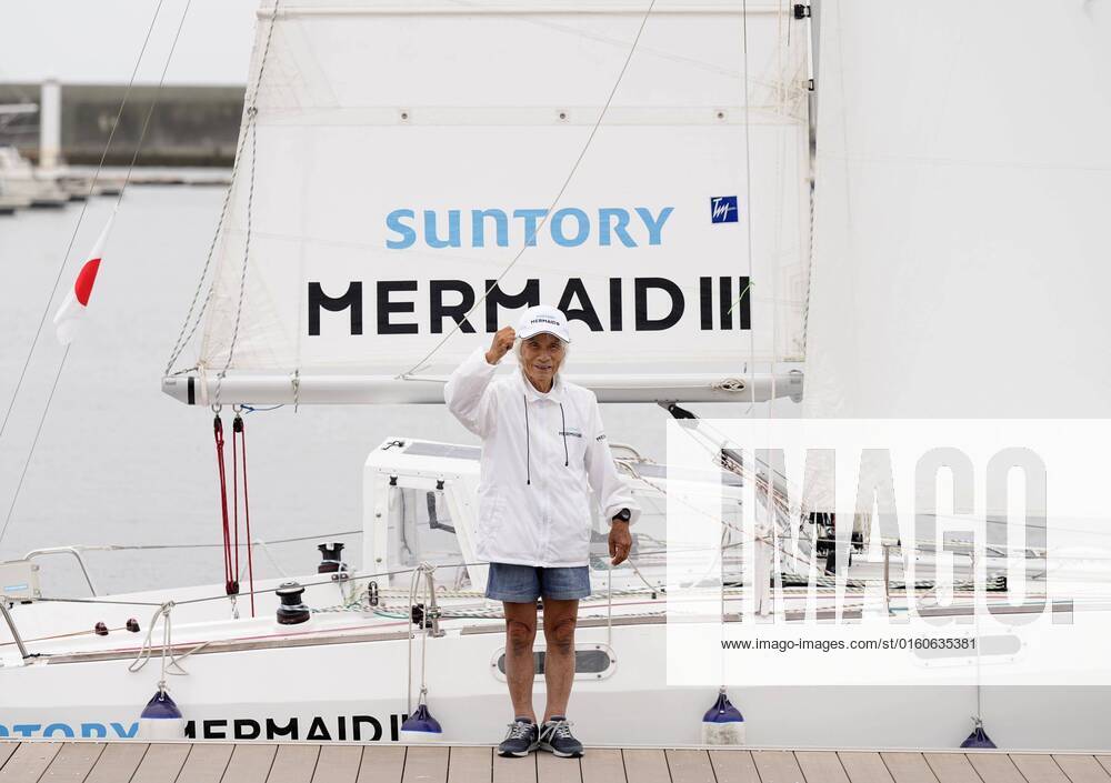 KW22 83-year-old yachtsman Horie becomes oldest to sail nonstop solo across Pacific Japanese adventurer Kenichi Horie poses at a yacht harbor in Nishinomiya on June 5, 2022, following his nonstop solo voyage from San Francisco to the western Japan city across the Pacific with his Suntory Mermaid III yacht. The 83-year-old, the first person to sail across the Pacific solo and nonstop in 1962, became the oldest person to do so. A14AA0001297360P