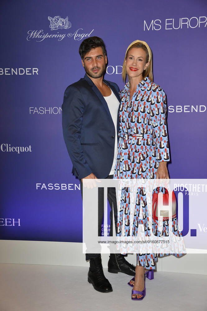 Wolke Hegenbarth with partner Oliver Vaid Fashion2Night on the MS EUROPA 2 ship Hamburg 10 June 2022