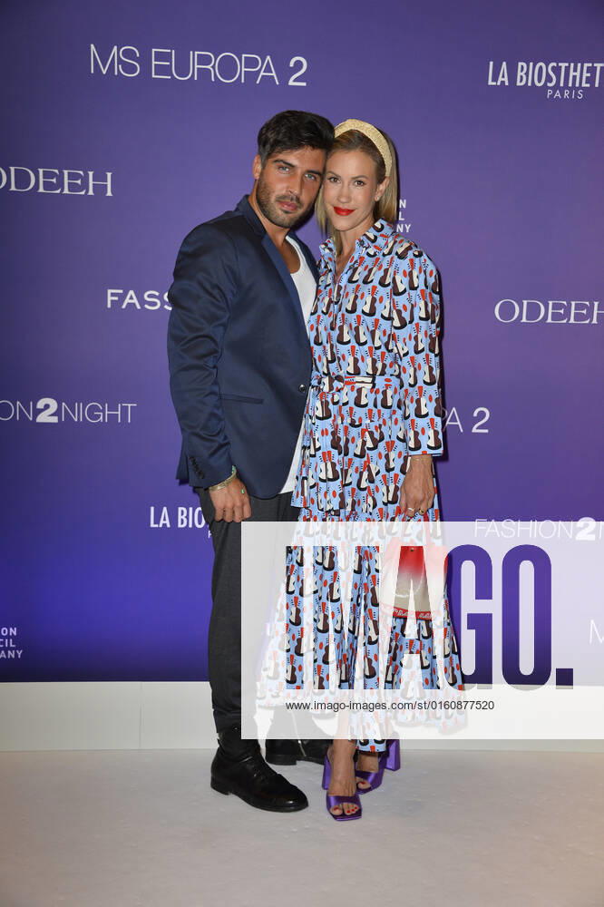 Wolke Hegenbarth with partner Oliver Vaid Fashion2Night on the MS EUROPA 2 ship Hamburg 10 June 2022