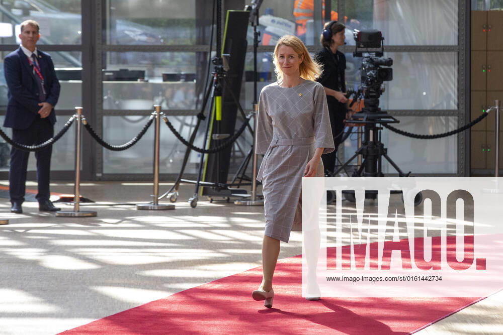 Estonian Prime Minister Kaja Kallas arrives for arrives for an EU-Western Balkan meeting, ahead of the European council summit, in Brussels, Thursday 23 June 2022. The leaders of Serbia, Albania and North Macedonia will not boycott the European Union summit after all. The leaders of Albania and North Macedonia considered staying away from the summit as Bulgaria continues to block the start of talks over the two countries accession to the EU. The EU summit on the Western Balkans begins Thursday. This will be followed by a regular summit, including on granting candidate country status to Ukraine and Moldova. NICOLASxMAETERLINCK 36571818