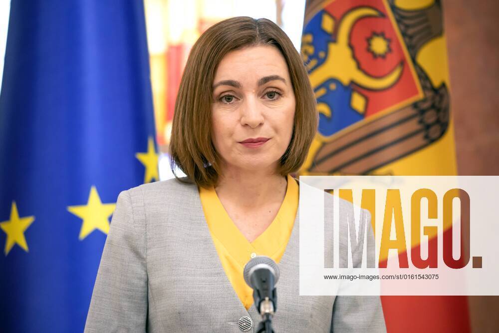 Moldova EU Candidate Status 8222965 24.06.2022 Moldovan President Maia Sandu speaks during a news conference in Chisinau, Moldova. EU leaders have decided on June 23 to grant the status of candidate country to Ukraine and to the Republic of Moldova. Rodion Proca Sputnik Chisinau Moldova