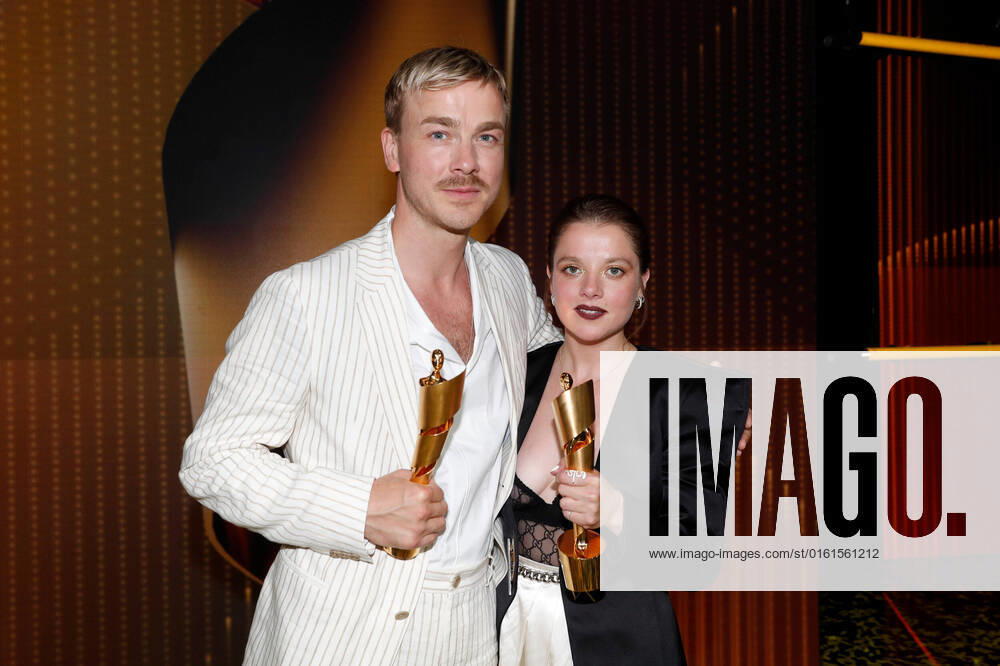 German Film Award 2022 Albrecht Schuch with Jella Haase at the party at the Lola German Film Award 2021 ceremony at the Palais am Funkturm in Messe Berlin