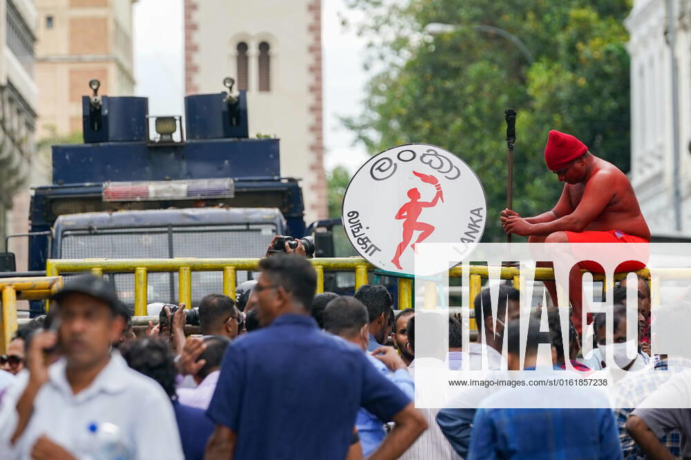 Opposition Protests Demanding The Resignation Of President Gotabhaya Rajapaksa How a person engages in a creative protest during the protest held near the President s House in Colombo demanding the resignation of President Gotabhaya Rajapaksa. June 30, 2022 Colombo, Sri Lanka Colombo Sri Lanka
