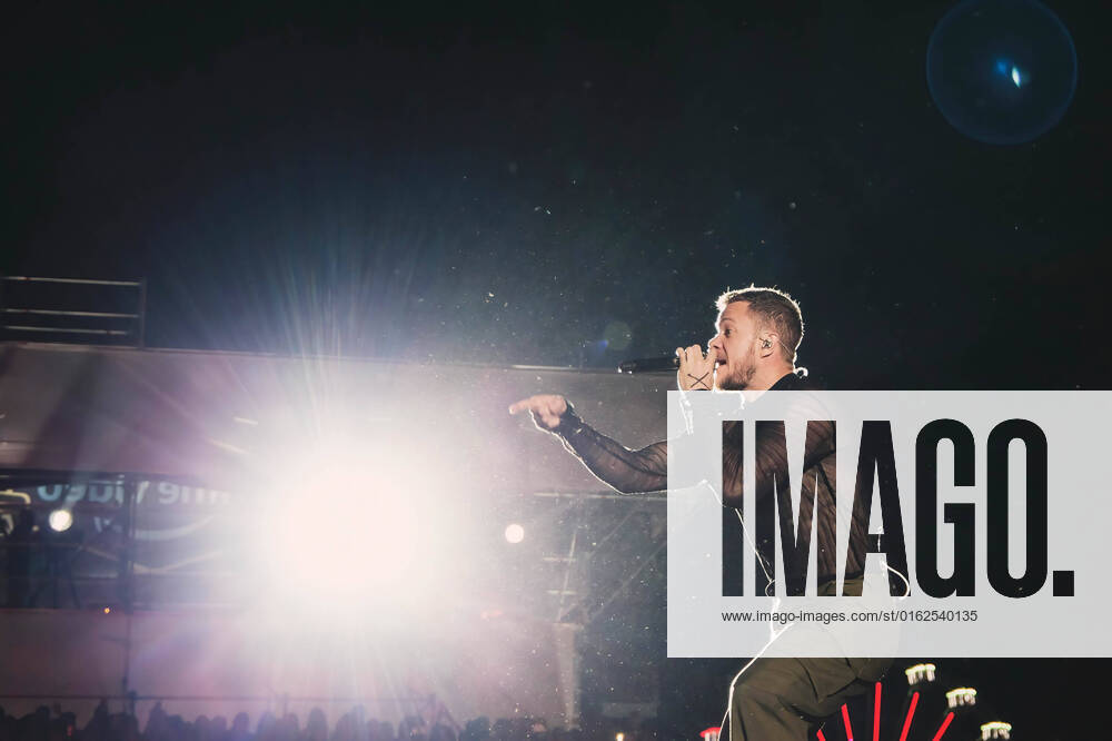 Dan Reynolds of Imagine Dragons performs on stage at MadCool in Ifema, Madrid. Madrid Spain - ZUMAs197 20220708_zaa_s197_050