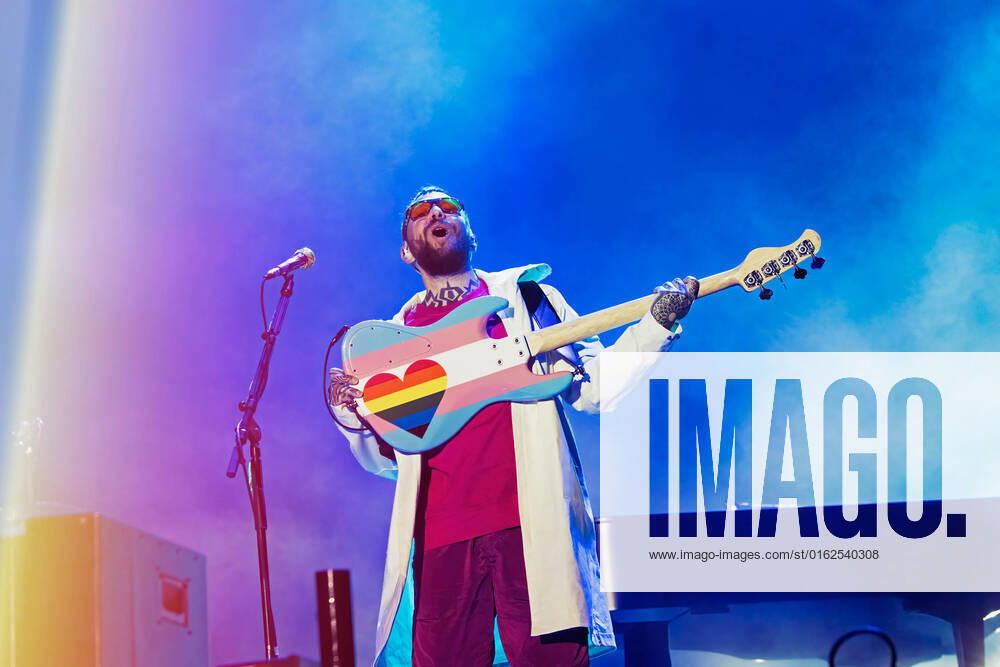 Ben McKee of Imagine Dragons performs on stage at MadCool in Ifema, Madrid. Madrid Spain - ZUMAs197 20220708_zaa_s197_057