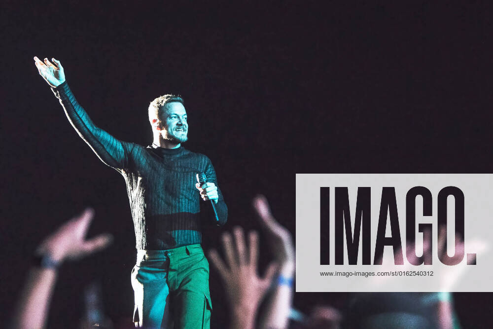Dan Reynolds of Imagine Dragons performs on stage at MadCool in Ifema, Madrid. Madrid Spain - ZUMAs197 20220708_zaa_s197_060
