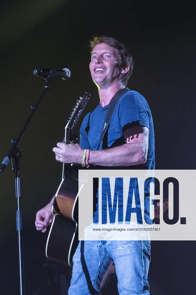 English singer, songwriter, musician, and former reconnaissance officer in the lifeguards regiment of the British Army, James Hillier Blunt, professionally known as James Blunt, performs live on stage at Cornbury Festival. Great Tew United Kingdom - ZUMAs197 20220708_zaa_s197_325