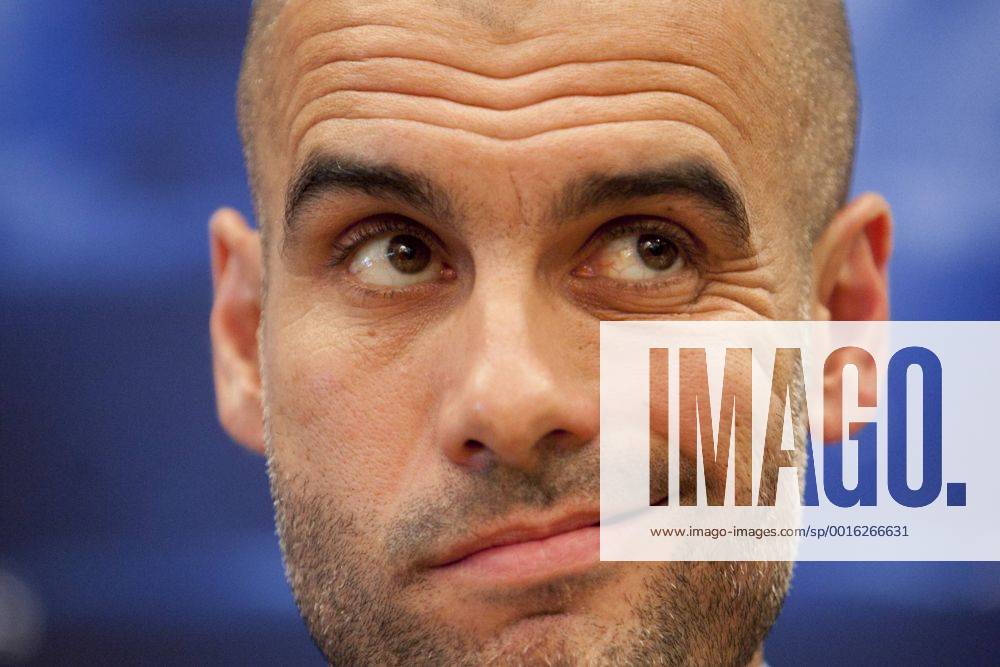 Spanish coach from FC Bayern München Pep Guardiola attends Press Conference at Intercontinental Hotel in Madrid, Spain. April 22, 2014. (000000120186923)