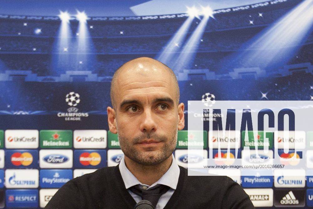 Spanish coach from FC Bayern München Pep Guardiola attends Press Conference at Intercontinental Hotel in Madrid, Spain. April 22, 2014. (20186910)