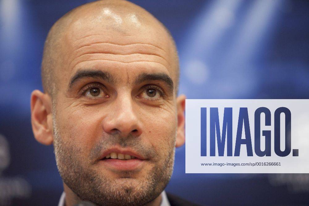 Spanish coach from FC Bayern München Pep Guardiola attends Press Conference at Intercontinental Hotel in Madrid, Spain. April 22, 2014. (20186914)