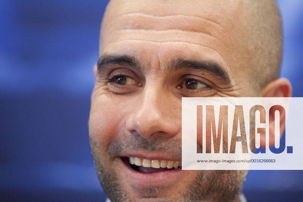 Spanish coach from FC Bayern München Pep Guardiola attends Press Conference at Intercontinental Hotel in Madrid, Spain. April 22, 2014. (20186918)