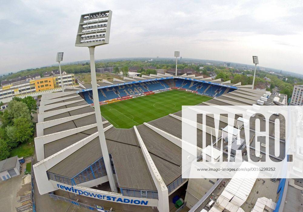 Fußball, Stadiongeschichte VfL Bochum 26.04.2014 , Bochum , REWIRPOWERSTADION , Stadion vom VfL Bochum 1848 , BO , Luftaufnahme , Luftbild , Luftfoto. - NO ONLINE USE - KEINE ONLINEVERWENDUNG - MINDESTHONORAR 60 EURO -