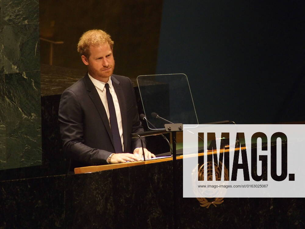 July 18, 2022 NEW YORK United Nations .Nelson Mandela Day. Prince Harry the Duke of Sussex gives the keynote address to members of the General Assembly New York USA - ZUMAct2_ 20220718_zaf_ct2_057