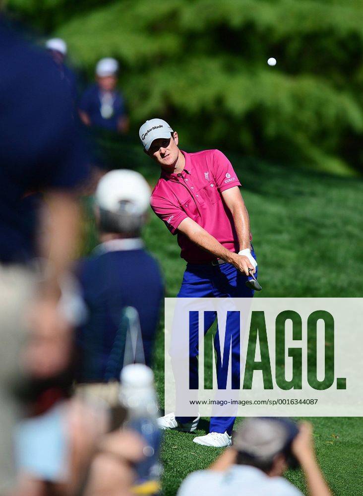 Charlotte, NC, USA - Justin Rose chips his ball onto the 15th green during the third round of the Wells Fargo Championship at Quail Hollow Club in Charlotte, N.C., on Saturday, May 3, 2014. Wells Fargo Championship, Round 3 - ZUMAm67