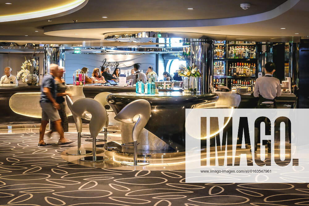 Plaza and lobby with champagne bar on board cruise ship MSC Grandiosa