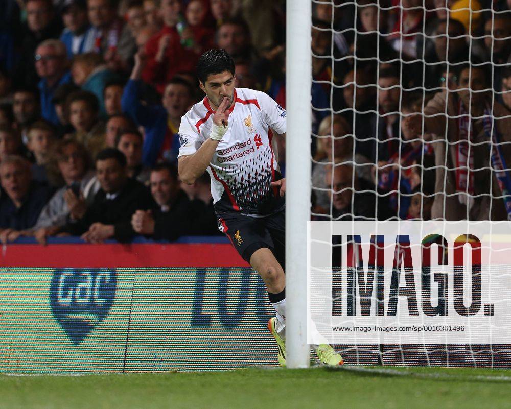 Liverpool s Luis Suarez celebrates scoring his sides third goal Crystal Palace vs FC Liverpool - Barclays Premier League - Selhurst Park - London - UK - 05 05 2014 - .