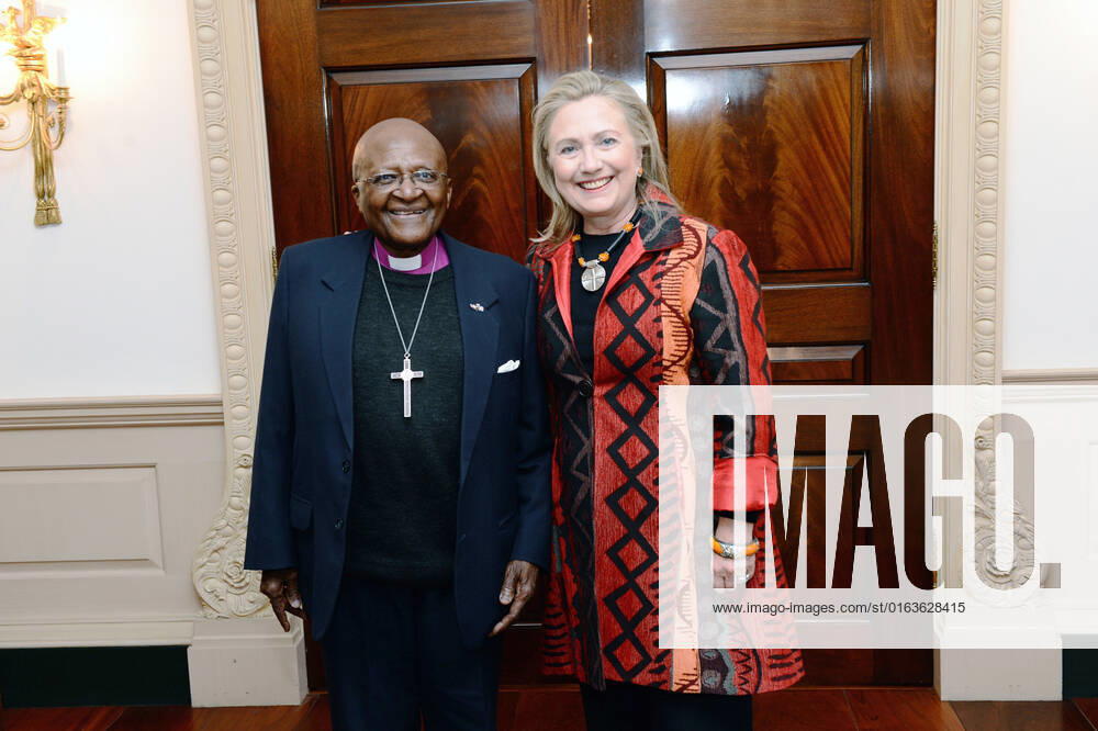 U.S. Secretary of State Hillary Rodham Clinton meets with Archbishop Desmond Tutu at the U.S. Department of State in Washington, D.C.
