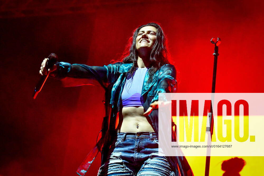 Elisa performing and singing on stage during Elisa - Back To The Future Live Tour 2022, Italian singer Music Concert in Treviso, Italy, August 02 2022