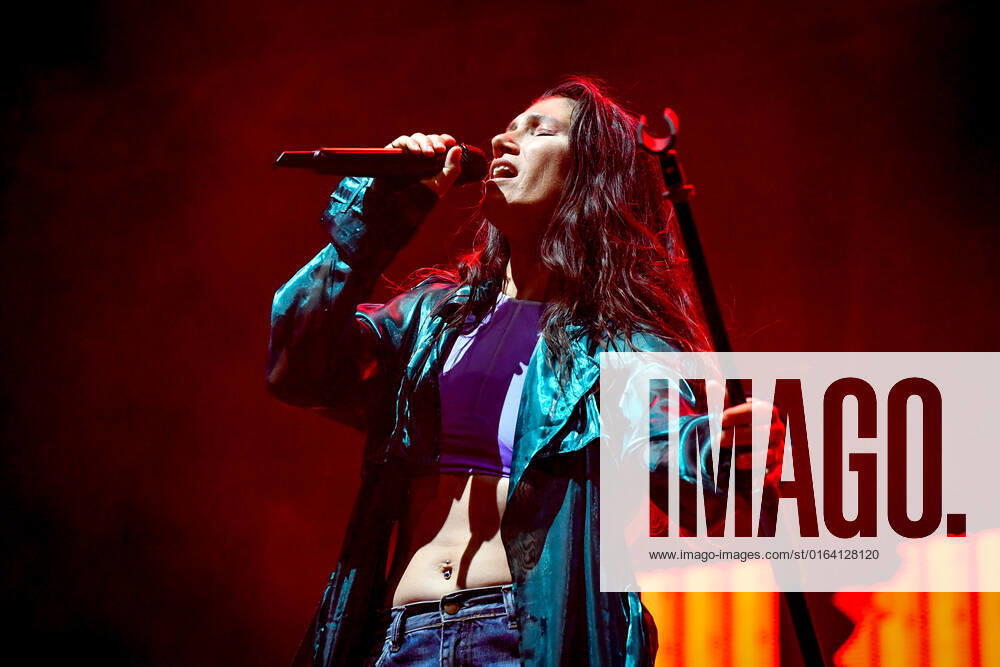 Elisa performing and singing on stage during Elisa - Back To The Future Live Tour 2022, Italian singer Music Concert in Treviso, Italy, August 02 2022
