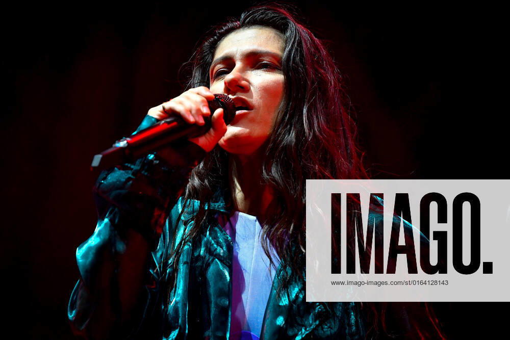 Elisa performing and singing on stage during Elisa - Back To The Future Live Tour 2022, Italian singer Music Concert in Treviso, Italy, August 02 2022