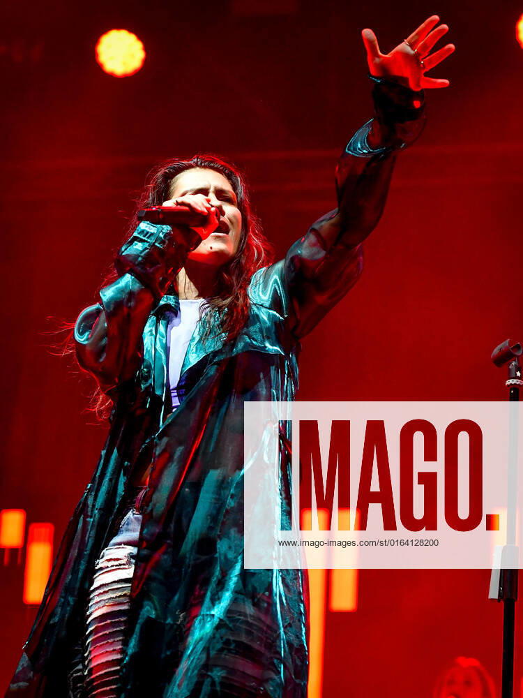 Elisa performing and singing on stage during Elisa - Back To The Future Live Tour 2022, Italian singer Music Concert in Treviso, Italy, August 02 2022