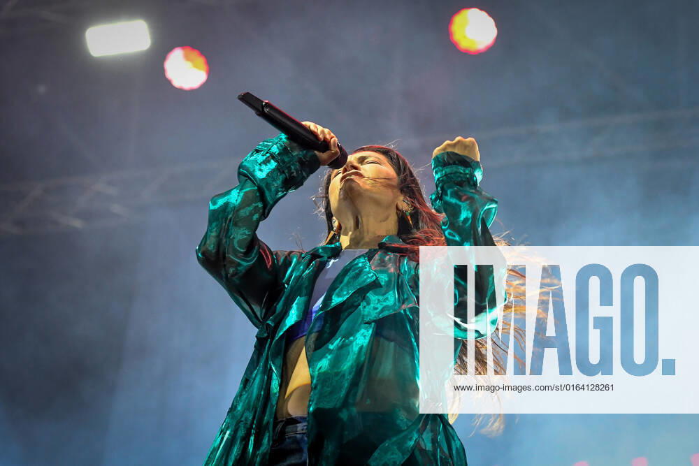 Elisa performing and singing on stage during Elisa - Back To The Future Live Tour 2022, Italian singer Music Concert in Treviso, Italy, August 02 2022