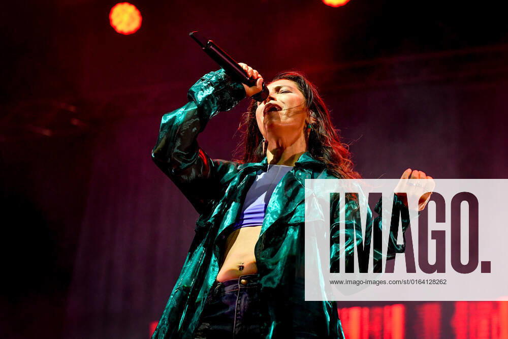 Elisa performing and singing on stage during Elisa - Back To The Future Live Tour 2022, Italian singer Music Concert in Treviso, Italy, August 02 2022