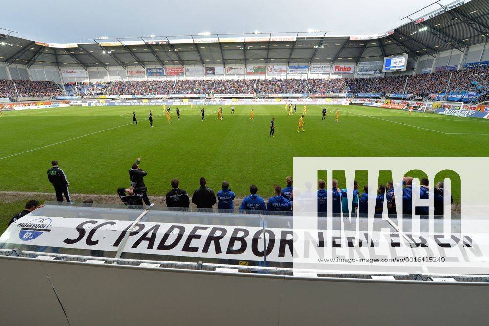 Fußball, Stadiongeschichte SC Paderborn SC Paderborn --- Fussball --- 2.Bundesliga --- 11.05.2014 Benteler-Arena Paderborn, Stadioansicht, Innenansicht, Übersicht, Benteler Arena