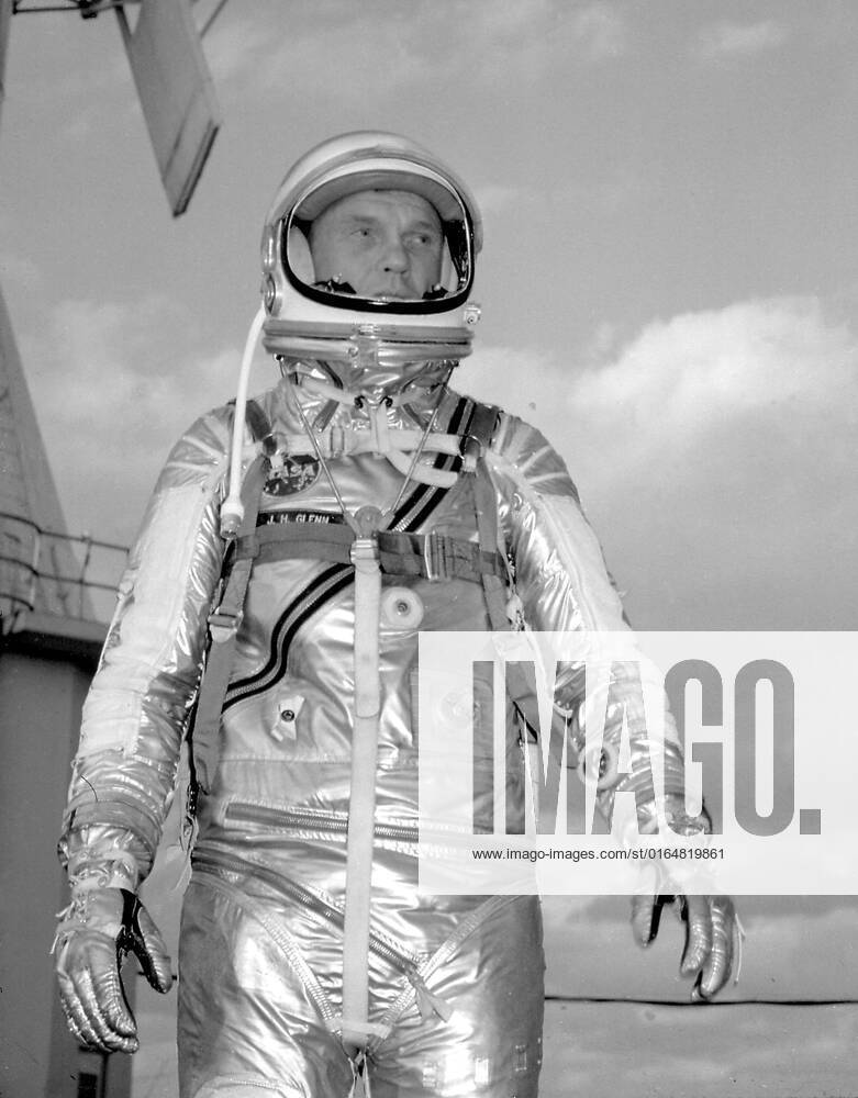 Astronaut John H. Glenn, one of the original seven astronauts for Mercury Project selected by NASA on April 27, 1959. The MA-6 mission, boosted by the Mercury-Atlas vehicle, was the first manned orbital launch by the United States, and carried Astronaut Glenn aboard the Friendship 7 spacecraft to orbit the Earth.
