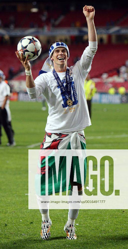 Lissabon Fußball Champions League Finale Real Madrid CF vs. Club Atletico de Madrid, Gareth Bale (Real) feiert den Sieg